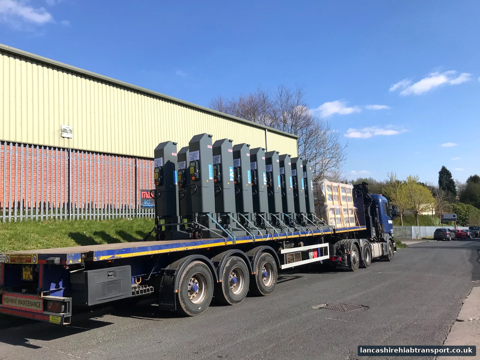 Specialist transport movement by Hiab lorry from Rochdale