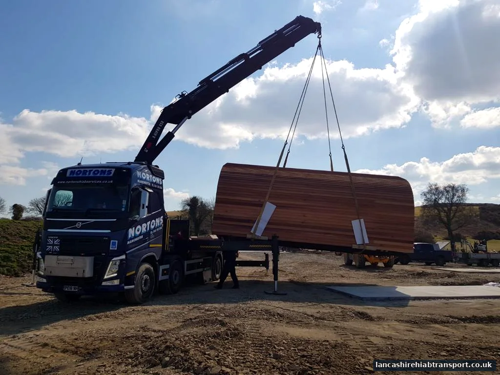 Long-reach Hiab lift for transport work serving Rossendale