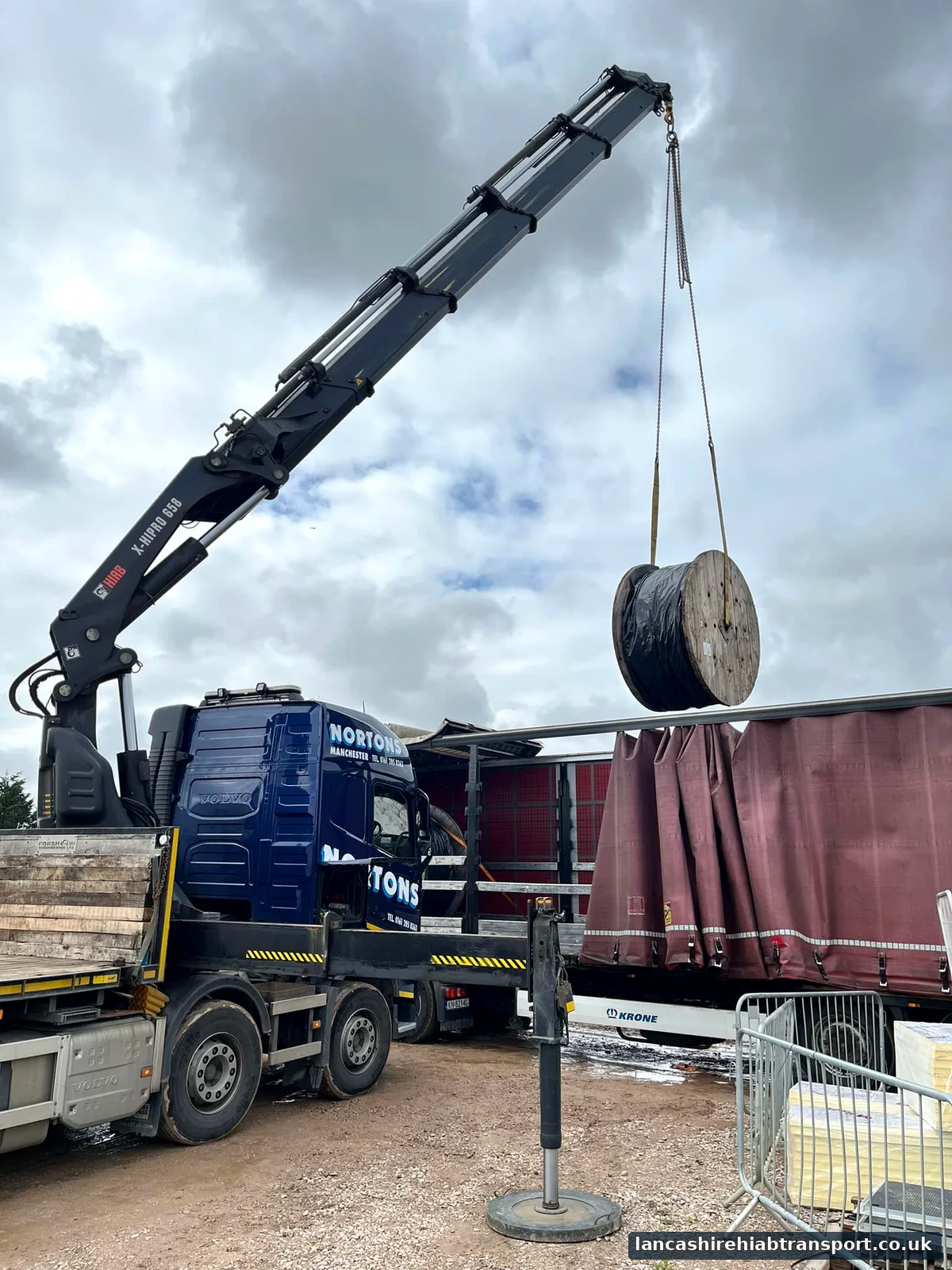 Hiab crane lorry for industrial lifting and transport in Blackburn