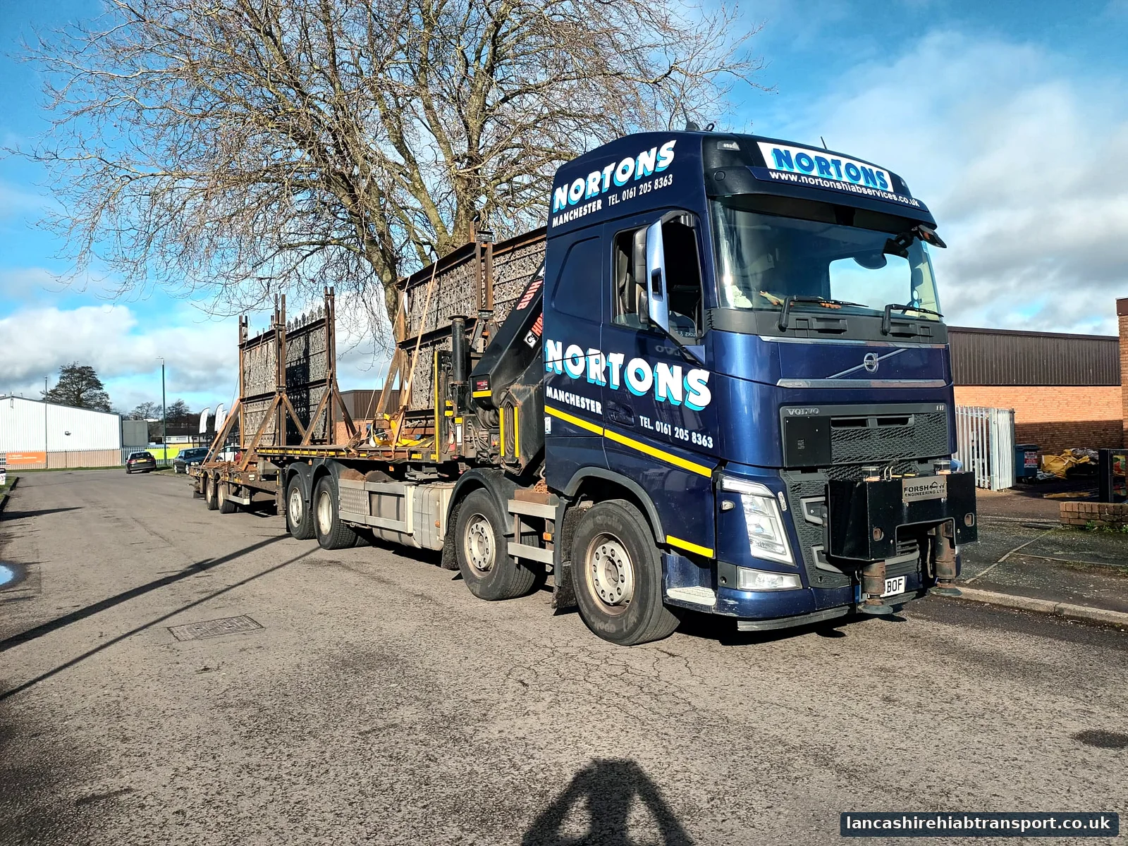 Lancashire Hiab Transport wagon-and-drag crane lorry